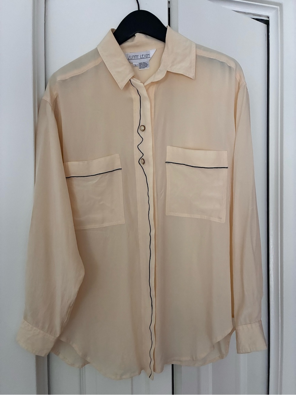 Vintage 100% Silk blouse Large